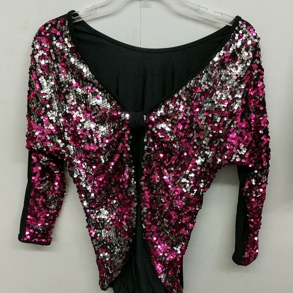 Sequined spandex pullover
